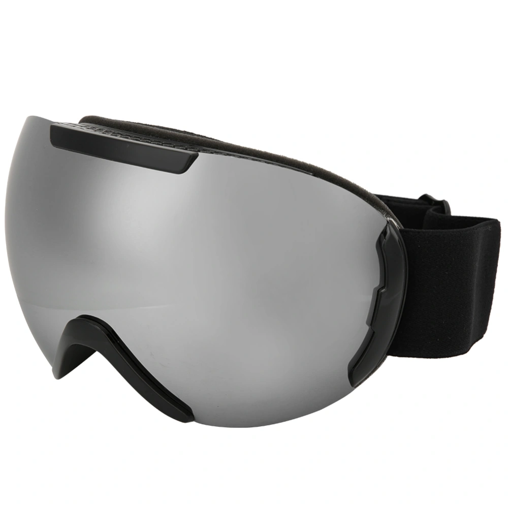 Outdoor Men Women Ski Protection Glasses Anti-fog Anti-wind Skiing Snow Snowboard Gogglessilver