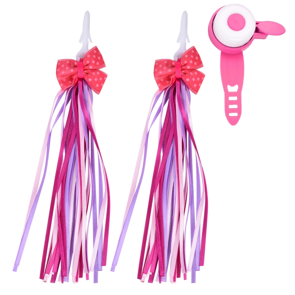 Children Kids Cycling Handlebar Loud Sound Ring Bell & Tassels for Bike Bicycle Pink Pink