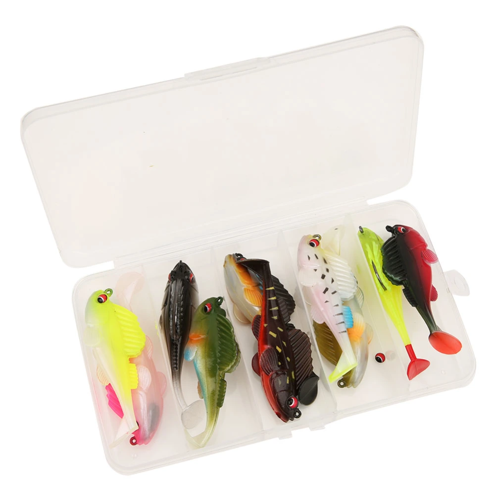 10PCs Lot 75mm Fishing Lure Fishing Lure T Tail LifeLike Artificial Fishing Baits Soft Lures Set