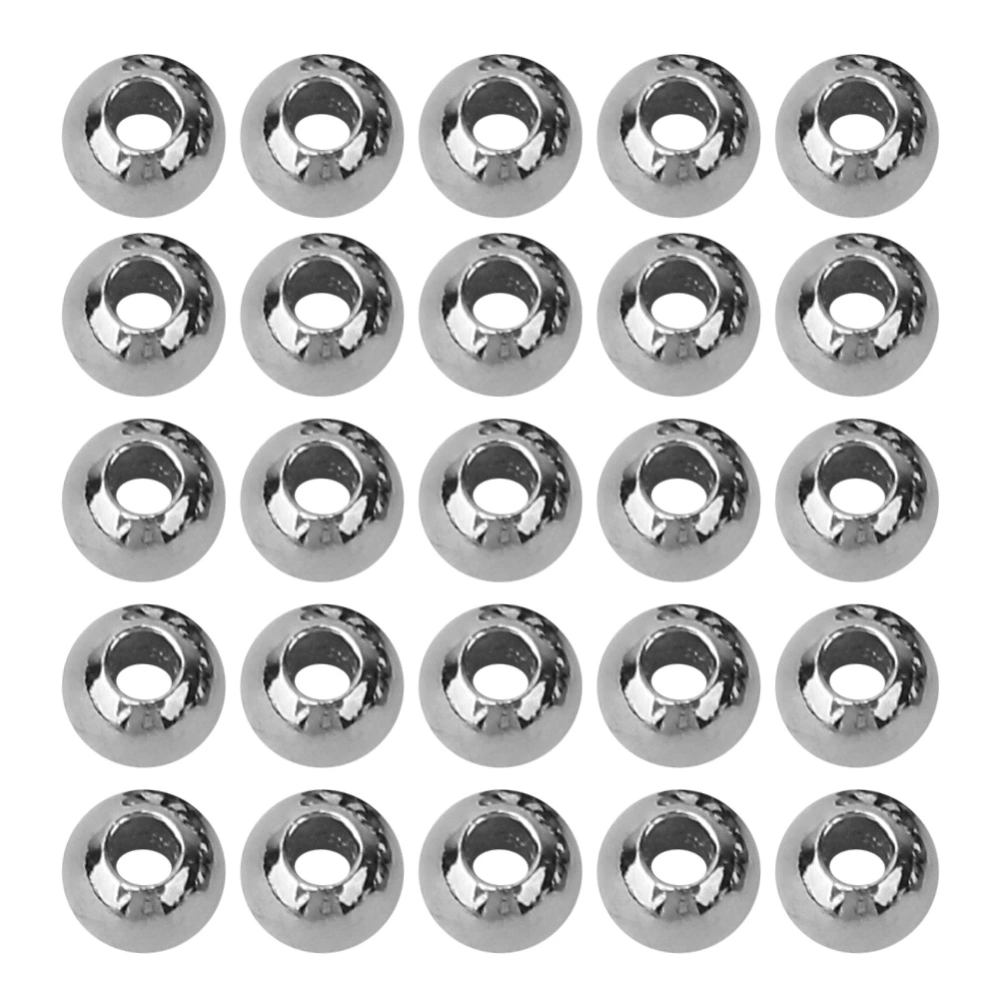 25Pcs Fly Tying Tungsten Alloy Beads Round Nymph Head Ball Fishing Tackle Dark Nickel(2.8mm)