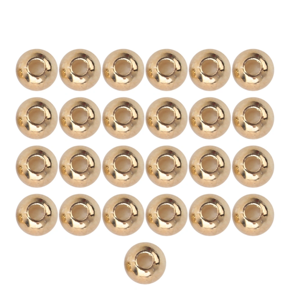 25Pcs Fly Tying Tungsten Alloy Beads Round Nymph Head Ball Fishing Tackle Golden(2.8mm)