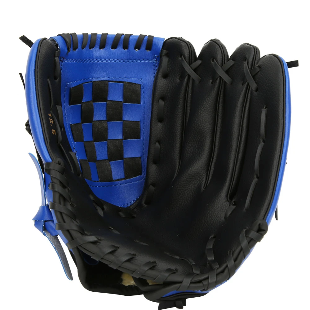 PU Leather Baseball Glove Practicing Training Competition Gloves for Children(Blue 11.5 inch)