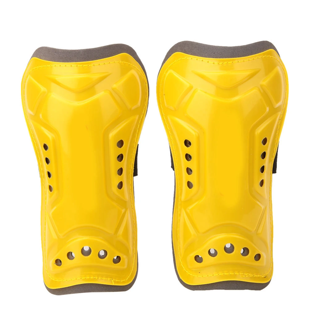 1 Pair Soccer Shin Guards Children Football Training Protection Pads with Buckle Strap(yellow)