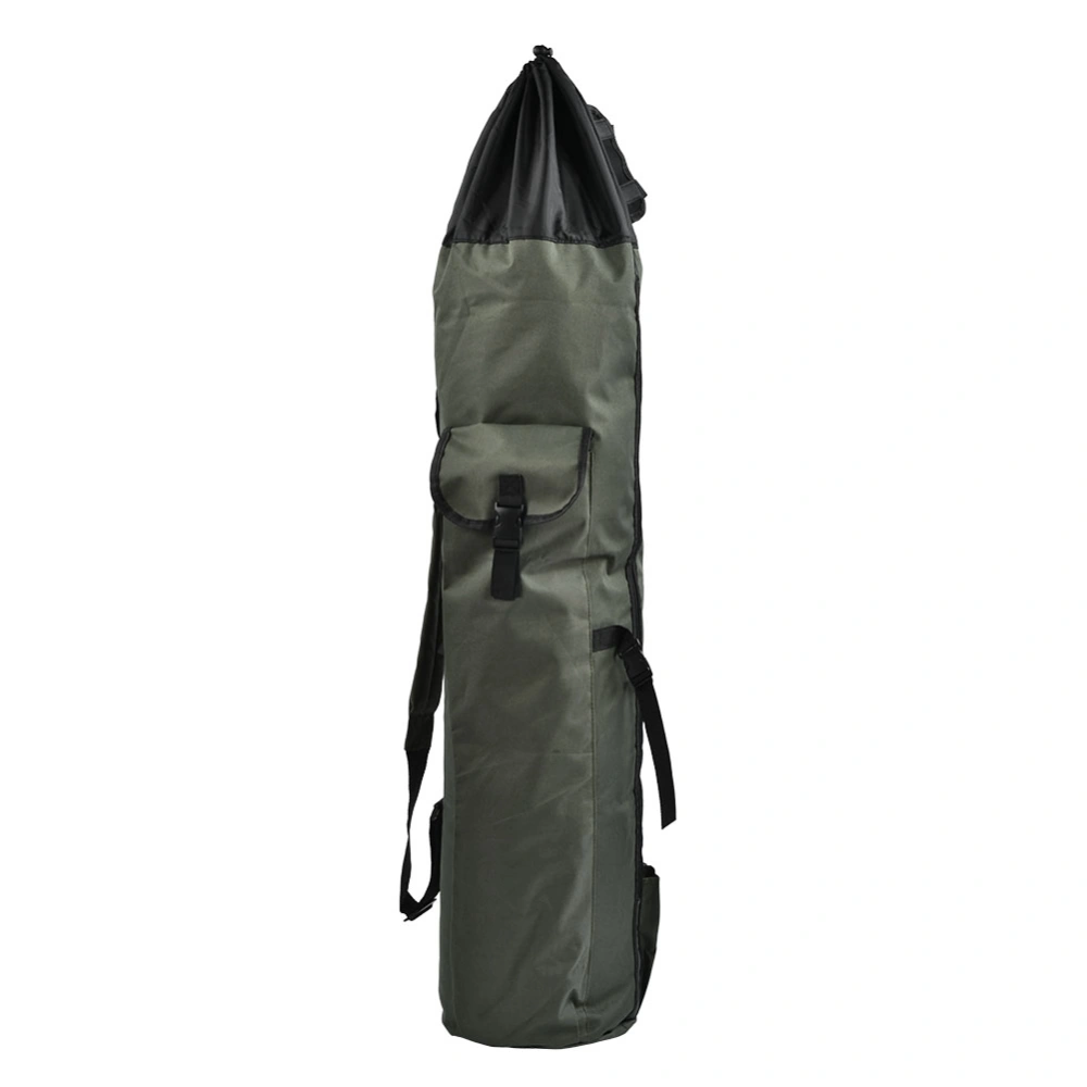 Polyester Cylinder Shaped Portable Outdoor Fishing Rod Pole Reel Storage Bag Accessory(Green)