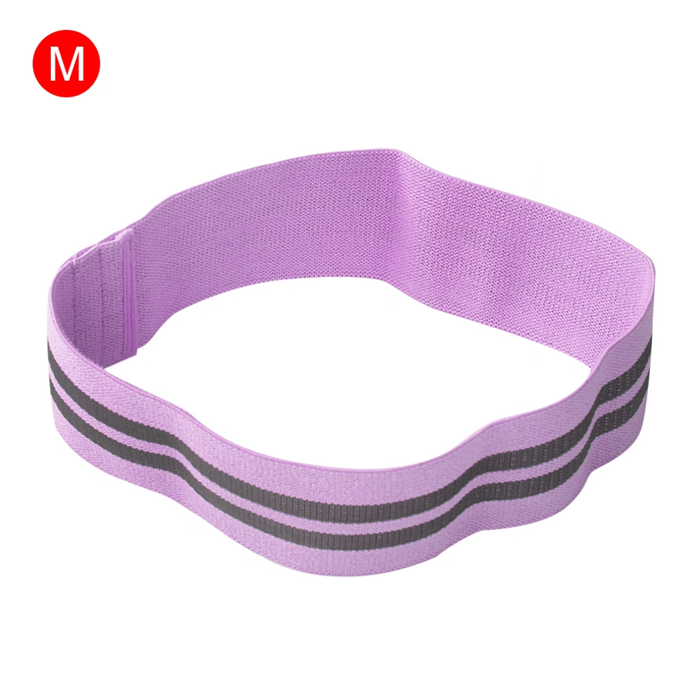 Unisex Non Slip Hip Resistance Band Loop Circle Gym Yoga Fitness Exercise (Purple M)