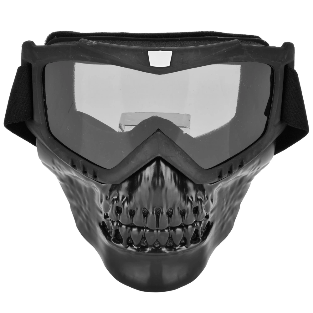 Outdoor Skull Motorcycle Helmet Goggles Face Mask Motorbike Racing Glasses (Grey)