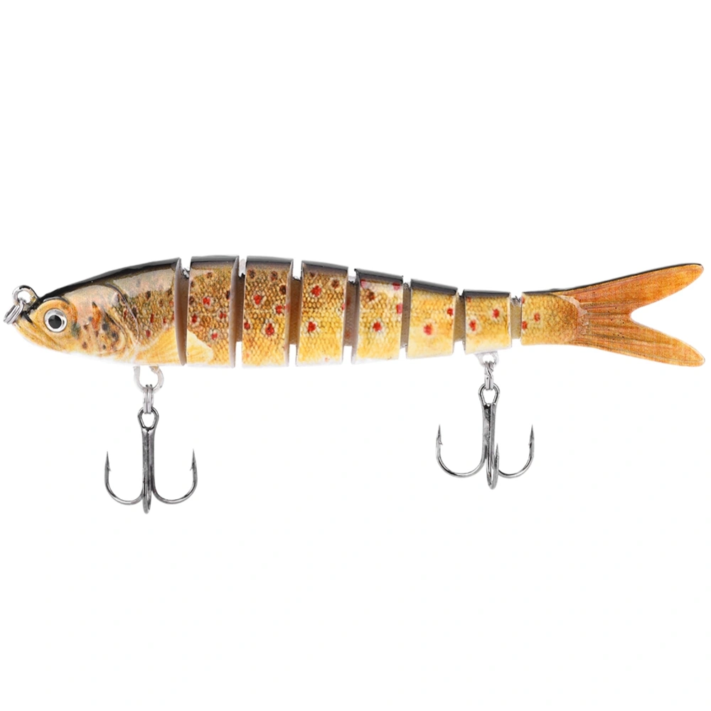 13.7cm Plastic Fishing Hard Bait 8 Sections Sinking Wobbler Hooks Tackles for Bass (JM034-5)