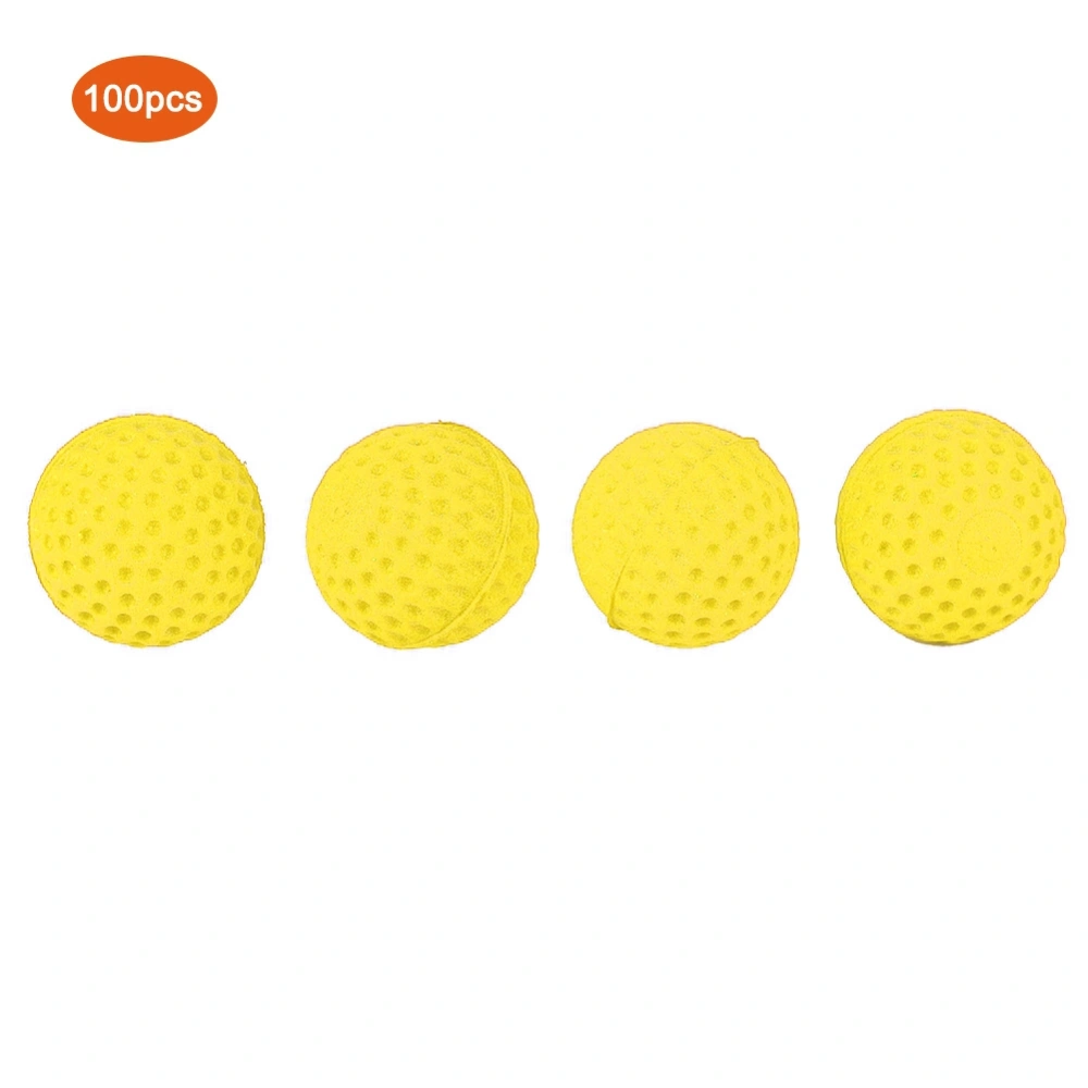 100PCS/ Pack Universal EVA Soft Round Refilled Bullets Ball for Rival Toy Gun (Yellow)