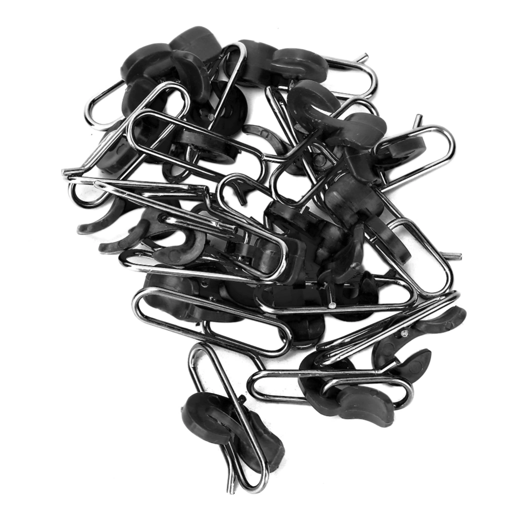 30 pcs Durable PE Lures Bait Clip Fishing Hook Decoupling Accessories(black)