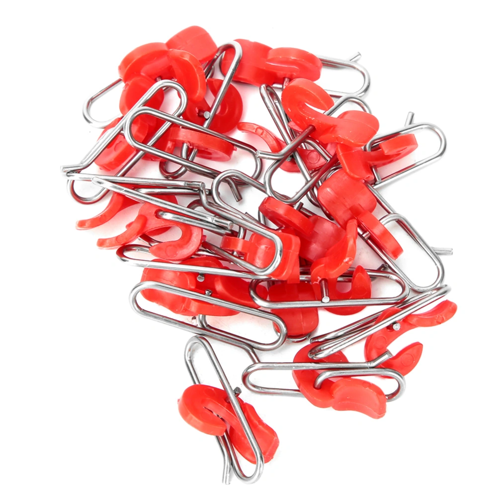 30 pcs Durable PE Lures Bait Clip Fishing Hook Decoupling Accessories(red)