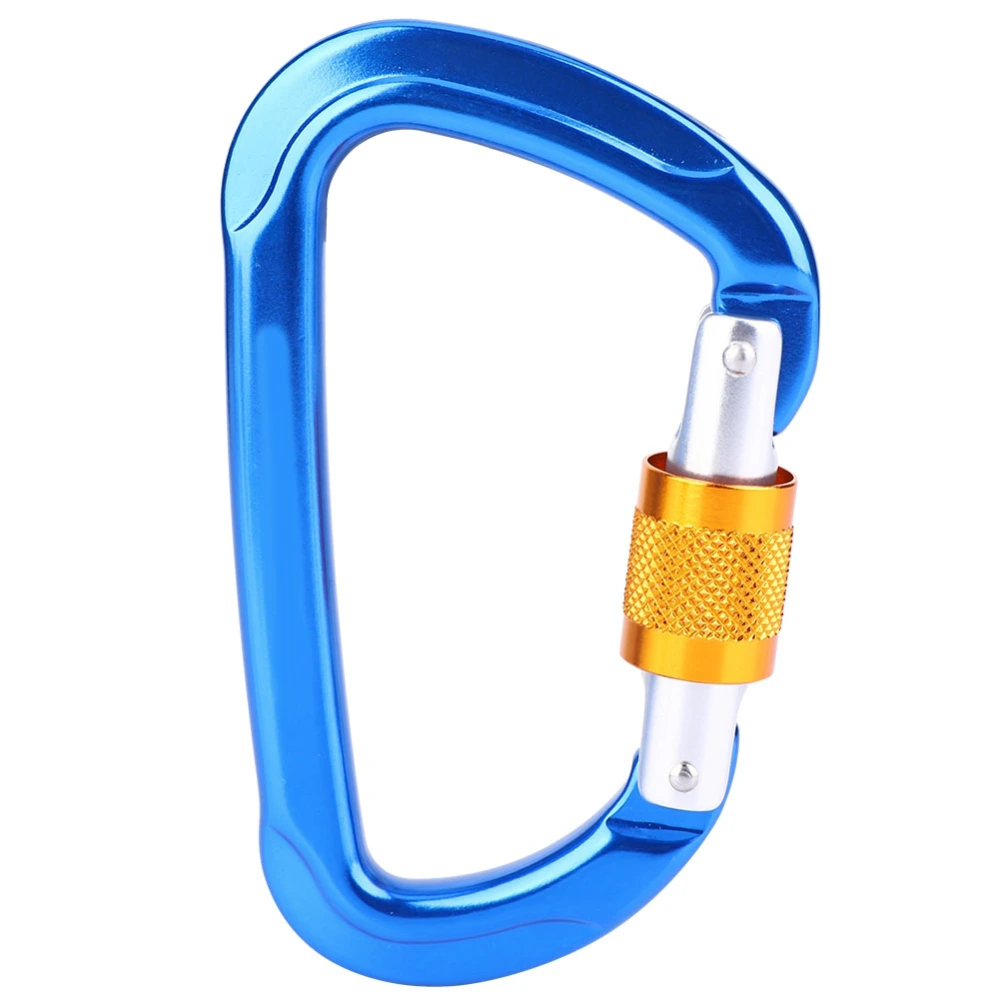 1 pcs Aluminum Alloy Climbing Buckle D Ring Carabiner Outdoor Safety Accessory(blue)