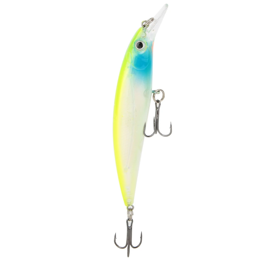 PVC Luminous Fishing Lures Floating Hard Baits Treble Hook Fish Tackle Accessory(Yellow)