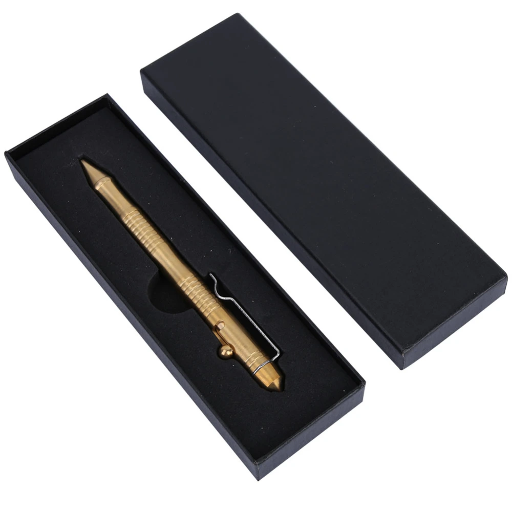 Outdoor Classic Style Portable Tactics Strength Brass Pocket Ballpoint Pen with Clip