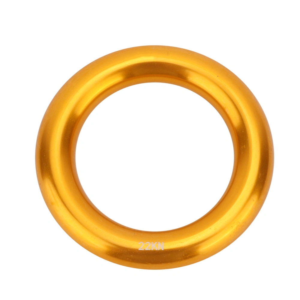 Multifunctional Round Aluminum Ring Outdoor Mountain Climbing Ring O-Ring 22KN(Gold Big Ring)