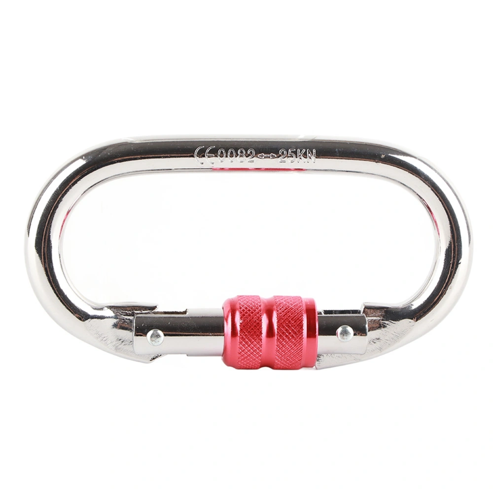 O Shaped Screw Lock Carabiner 25KN CC 0082 Outdoor Rock Climbing Tool Red