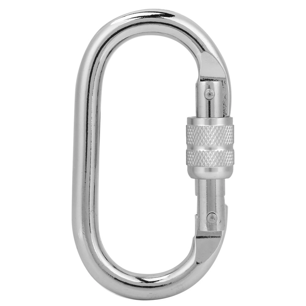 O Shaped Screw Lock Carabiner 25KN SC 404W Outdoor Rock Climbing Tool Silver