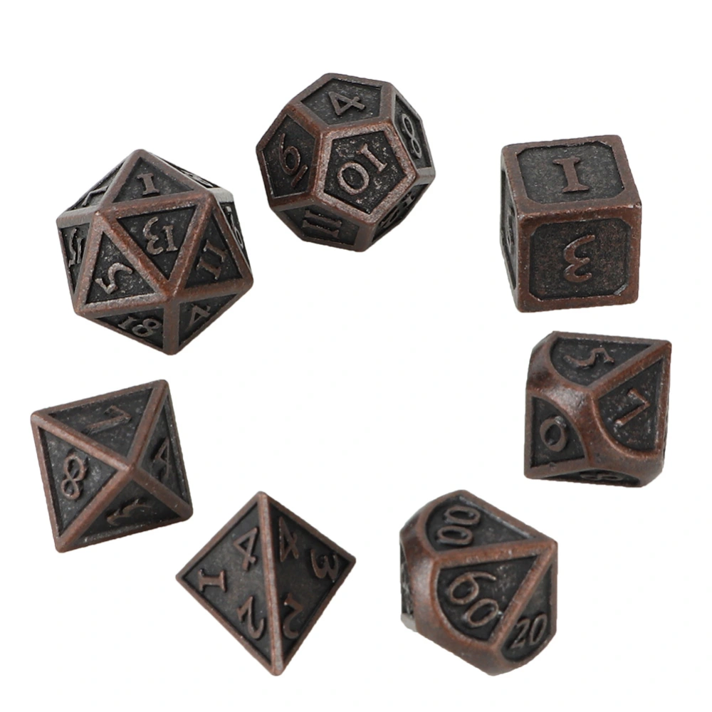 7pcs Metal Vintage Polyhedral Dices Irregular Shape Table Game Dice