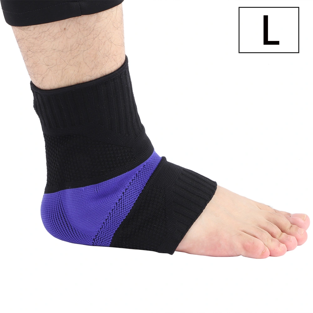 1Pc Ankle Sprain Support Bandage Sport Basketball Knitted Injury Protector Brace(L)