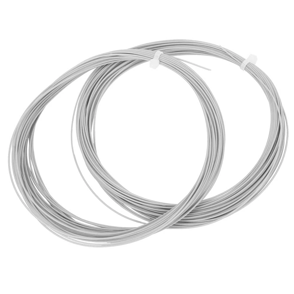 2 pcs Durable 10m High Flexibility Badminton String Line Training Racket Racquet Lines (white)