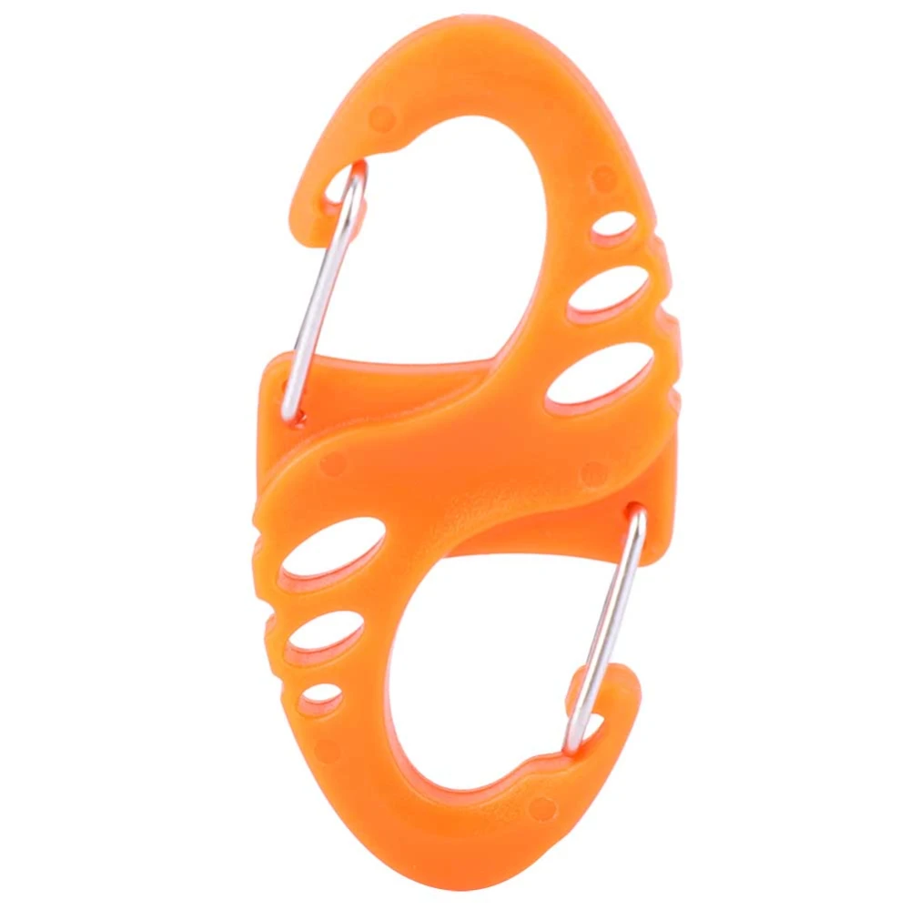 Outdoor Camping Climbing Survival 8 Shape Carabiner Buckle Keychain Hiking Key Ring(Orange S)