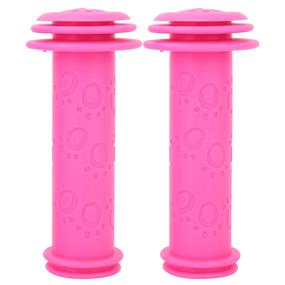 Children's Kids Bike Scooter Handle Bar Anti slip Grips Bicycle Handlebar Grips(rose red)