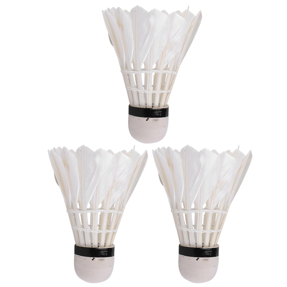 3pcs Goose Feather Shuttlecocks Badminton Ball Game Training Equipment