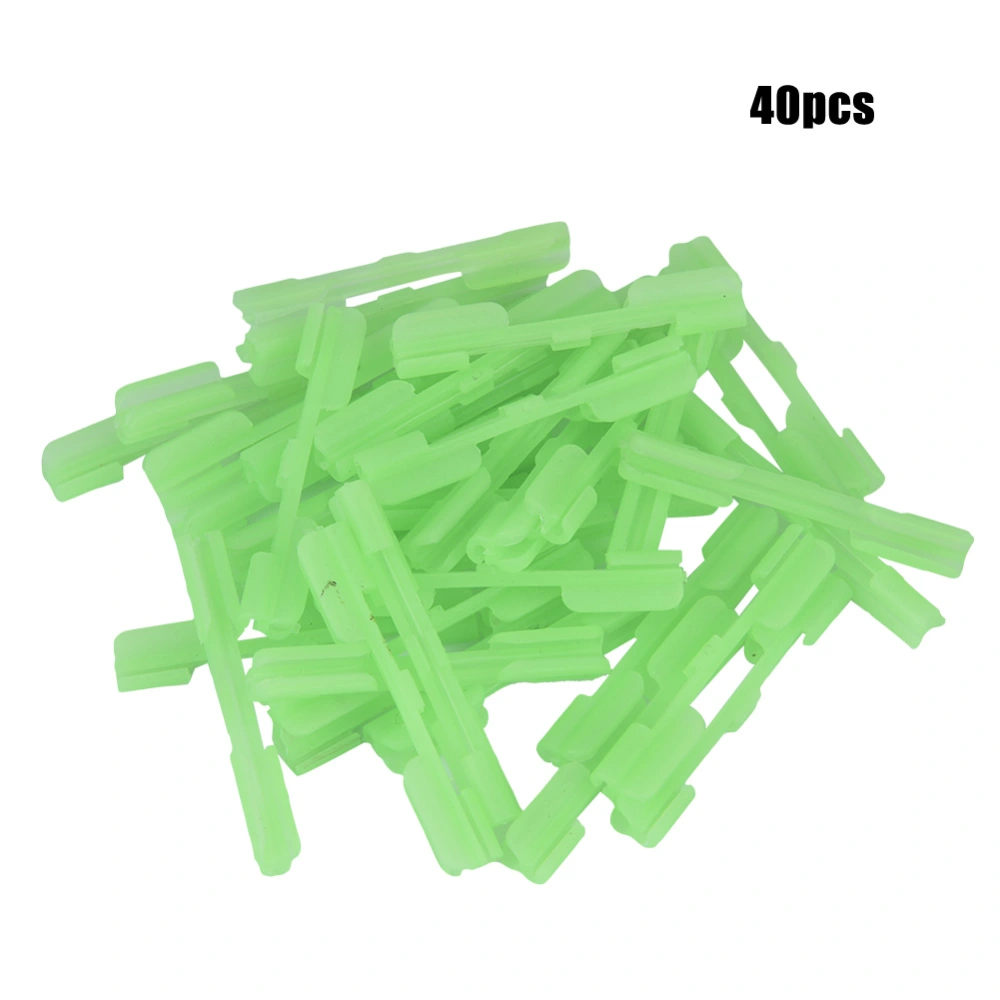 40 PCS Light Stick Clip on Holder Fit Rod Tip Night Fishing Fluorescent Glow Sticks (M)