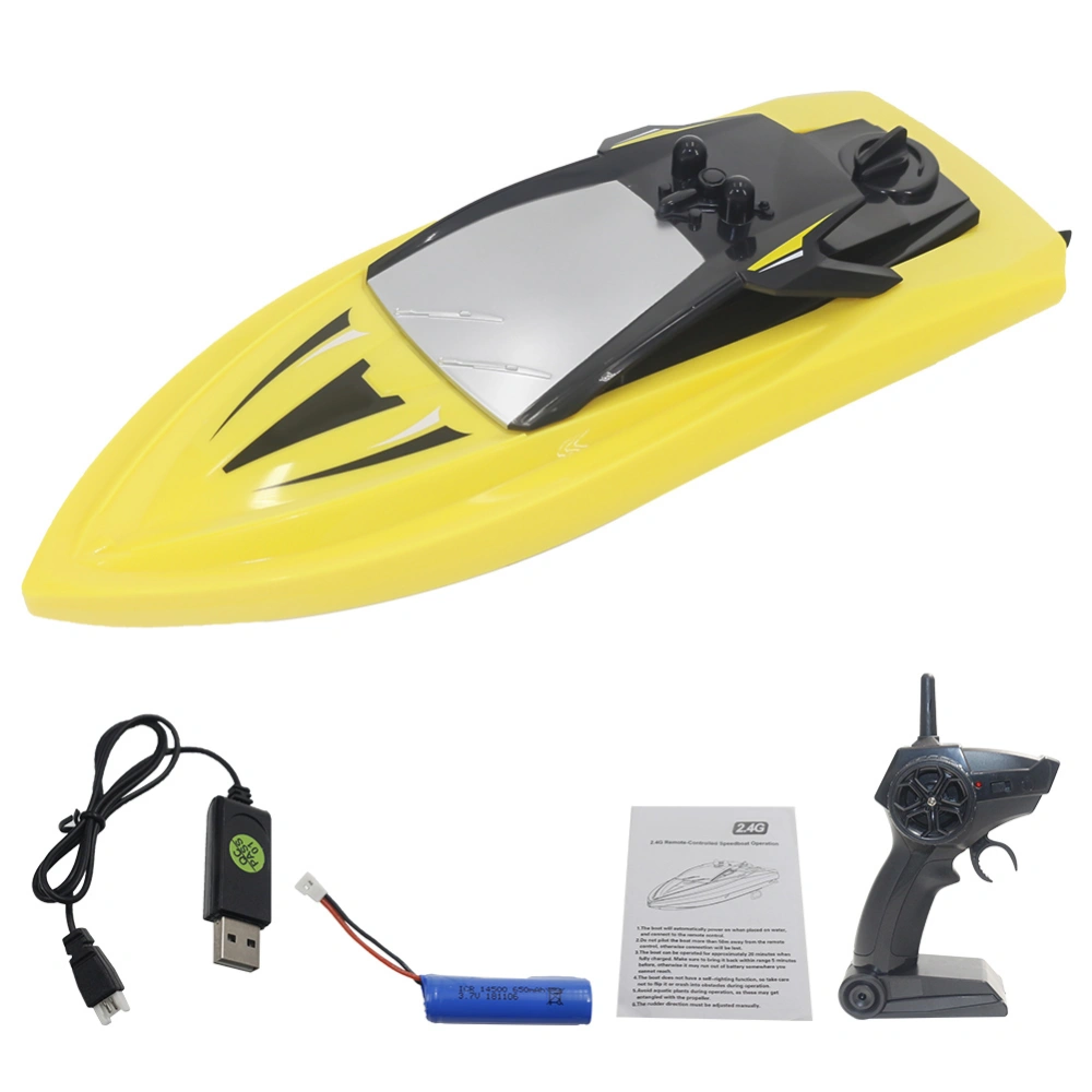 H116 2.4G High Speed Mini RC Boat Racing Speedboat Model Vehicle Toy (Yellow)