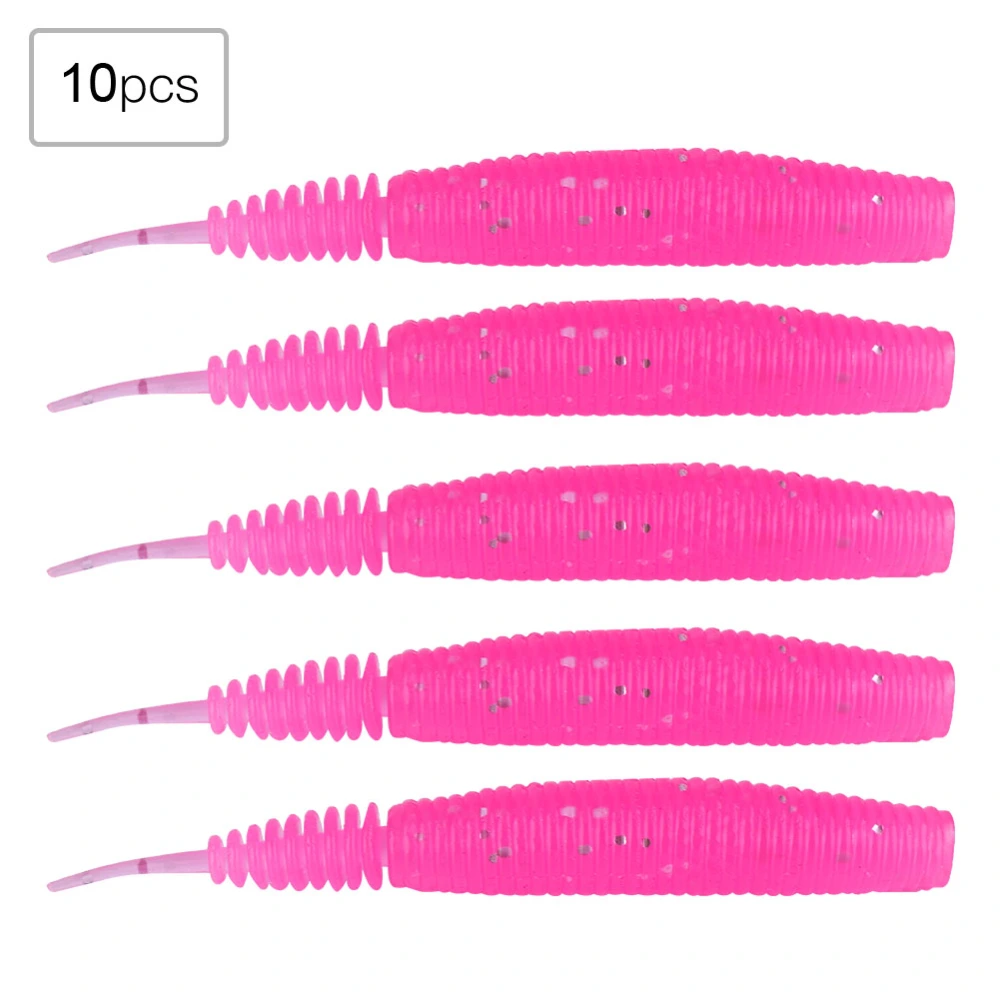 10pcs Artificial Insect Pupae Worm LifE like Soft Lure Outdoor Fishing Baits(Pink)