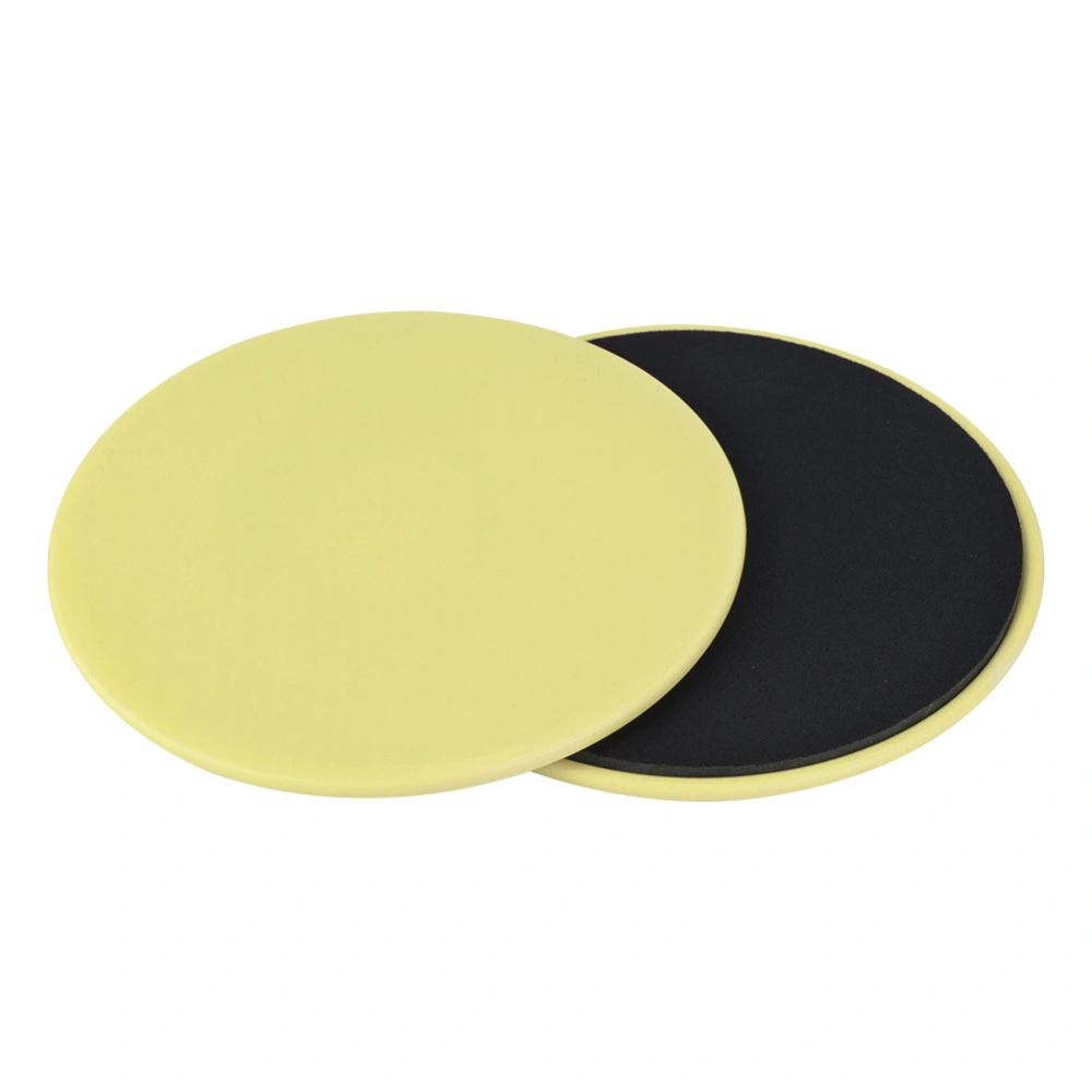 2PCS Exercise Sliding Gliding Disc Fitness Core Slider Sport Full Body Workout (yellow)