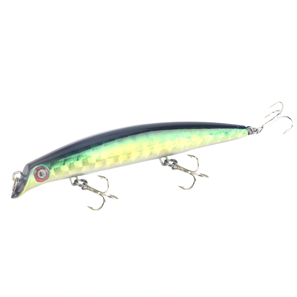 3pcs Big Long Floating Hard Freshwater Fishing Lures Minnow Plastic Artificial Bait (Green)