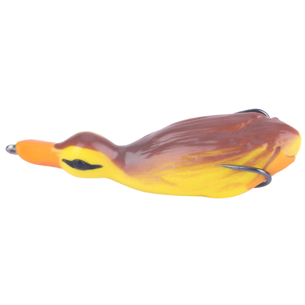 PVC Soft Artificial Duck Fishing Bait Topwater Fish Lures Freshwater Fishing (Yellow& Brown)