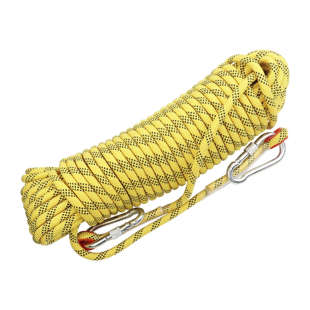 30m Outdoor Rock Climbing Escape Rope 10mm Diameter Safety Survival Cord(yellow)