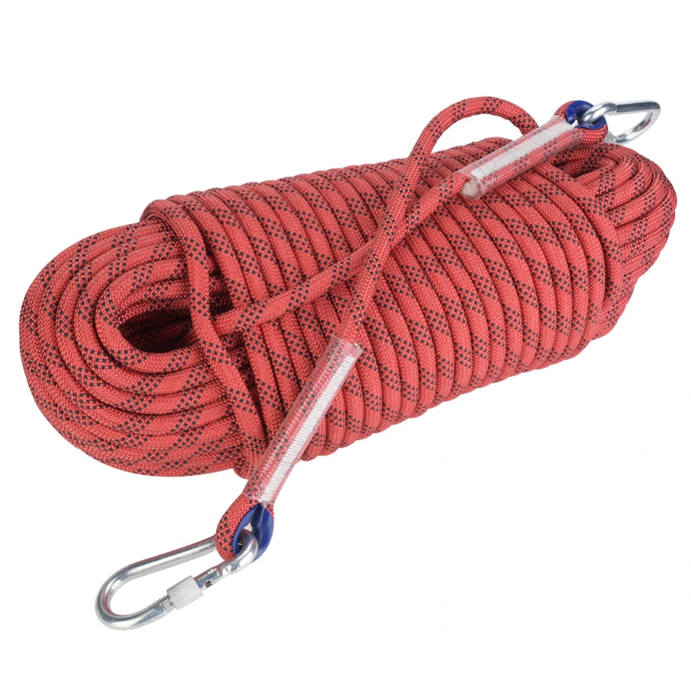 30m Outdoor Rock Climbing Escape Rope 12mm Diameter Safety Survival Cord(red)