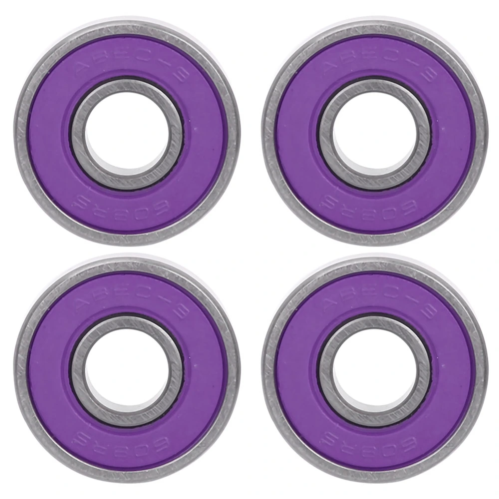 8 Pcs Skateboard Scooter 608 Ball Bearing Miniature Skate Roller Ball Bearings Kit(purple 7)