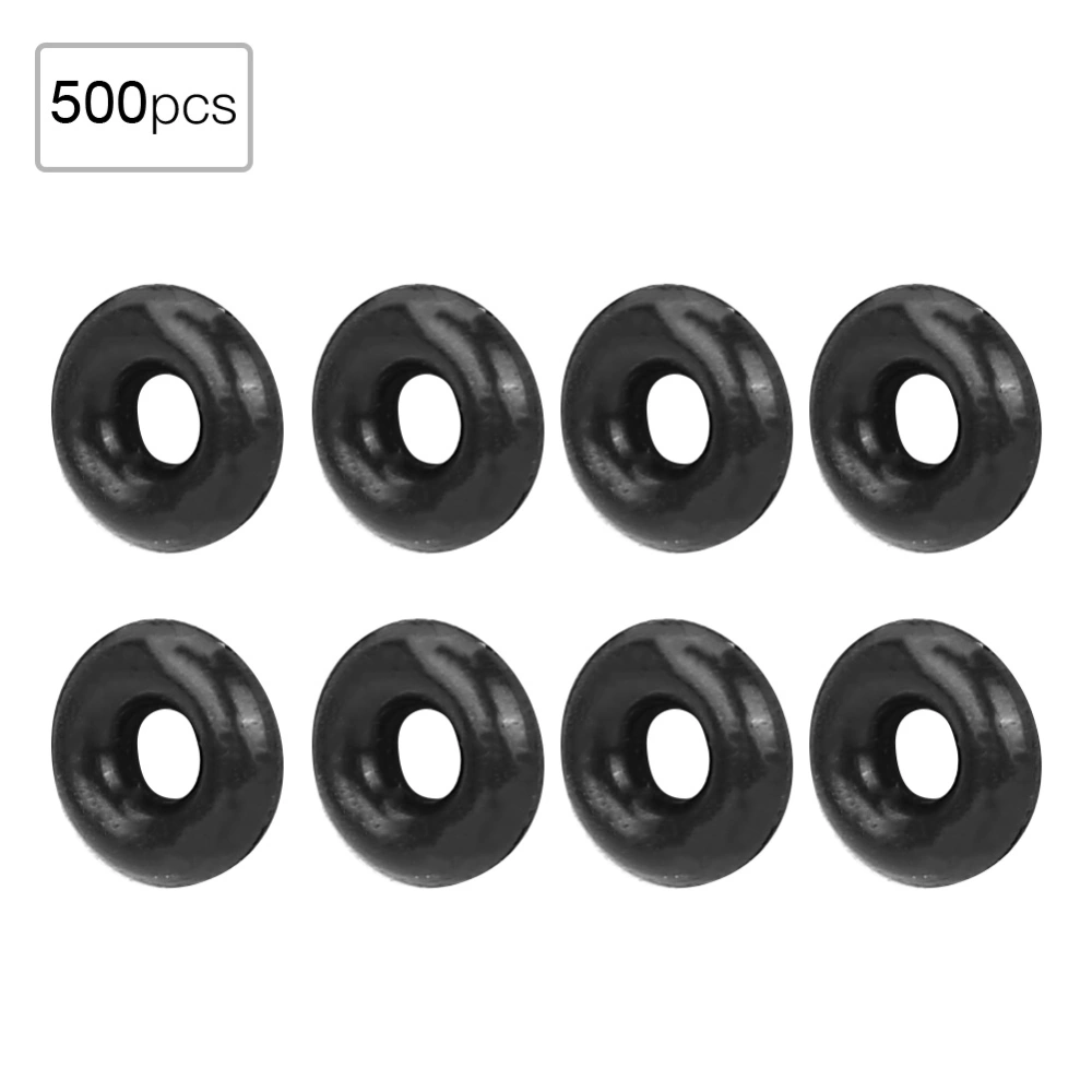 500pcs Black Rubber Fishing Bite O Rings Fishing O Rings Indicator Tools Accessories (S)