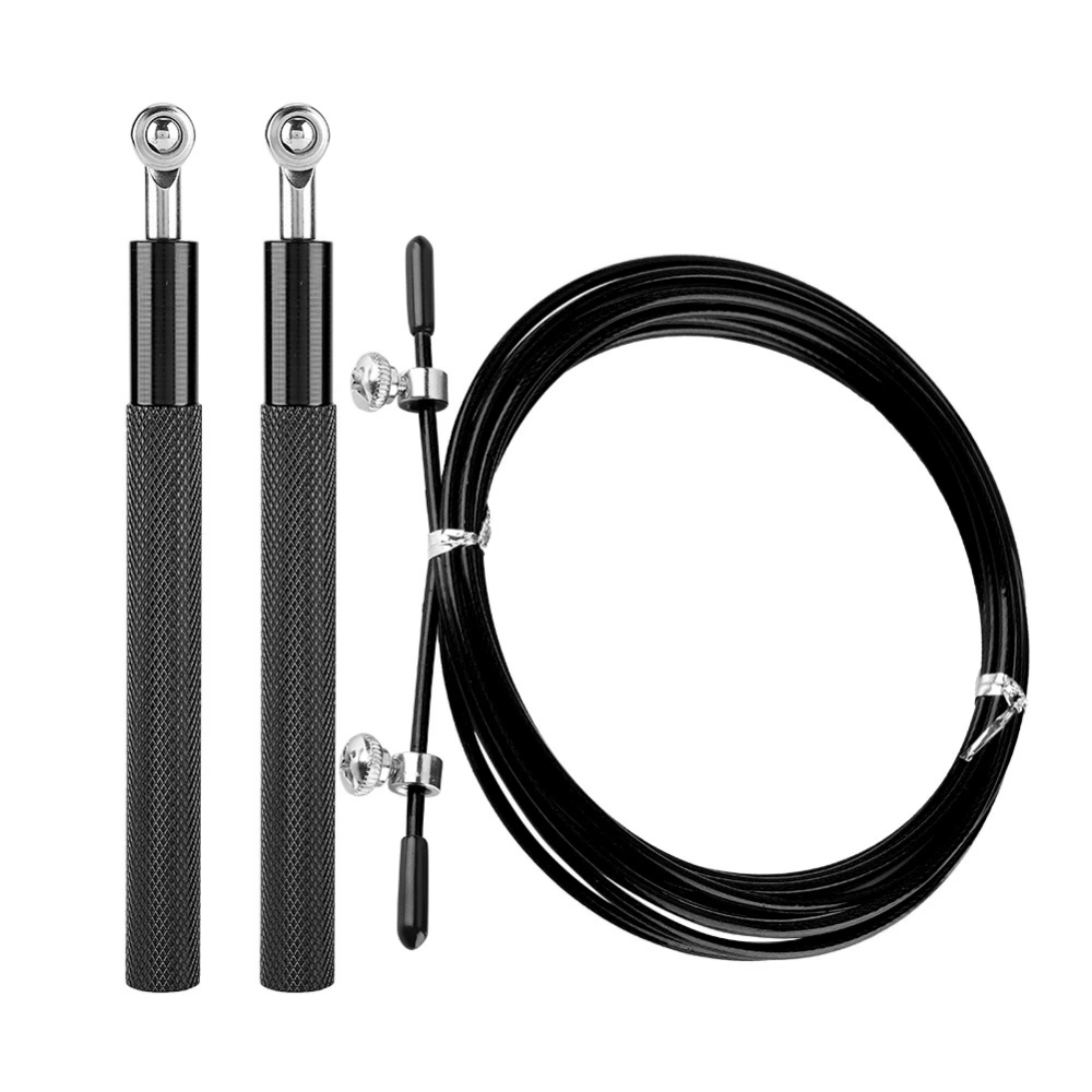 Aluminium Alloy Handle Speed Jump Skipping Rope Sports Training Equipment(Black)