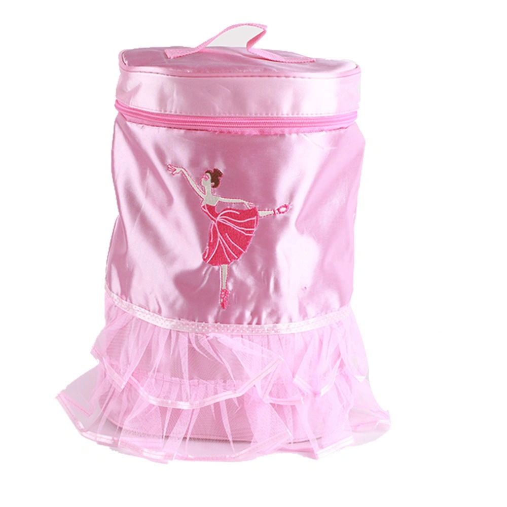 Girl Ballet Tutu Pink Dress Dance Bag Backpack Embroidered Tote Pouch(Pink)