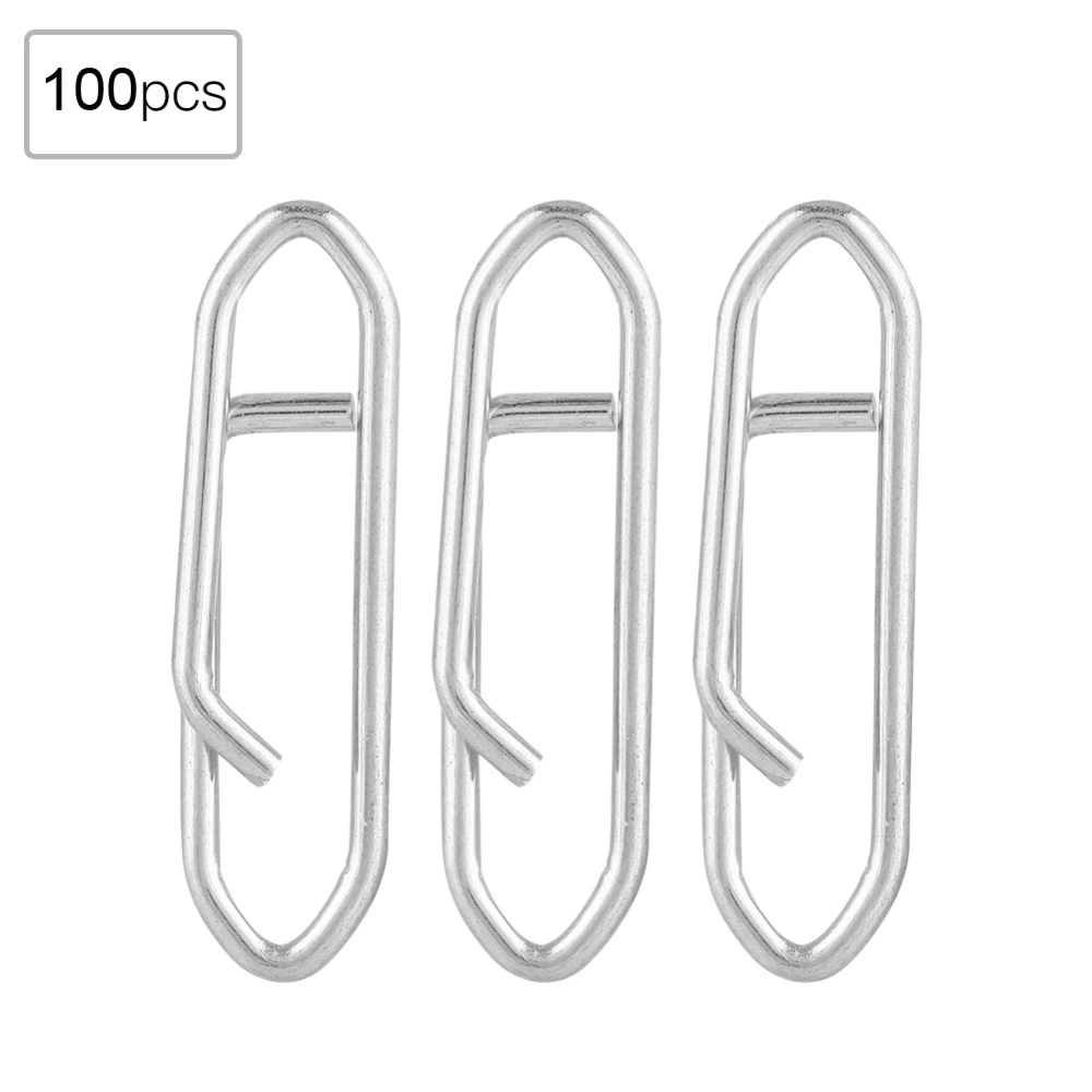 100pcs Stainless Steel Fishing Safety Snaps Clip Interlock Line Terminal Tackle Accessory S