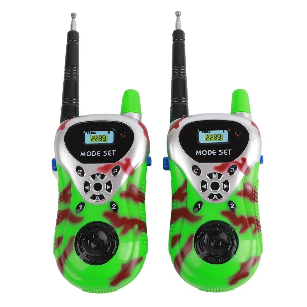 2pcs Mini Children Walkie Talkies Electronic Radio Interphone Kids Outdoor Toy Gift Green