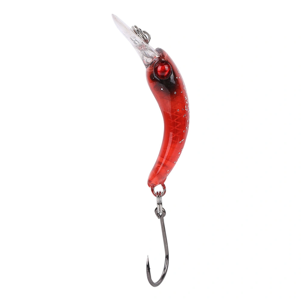 Lifelike Hard Lure Minnow Bait with Hook Fishing Crankbait Wobbler Tackle Accessory (E)