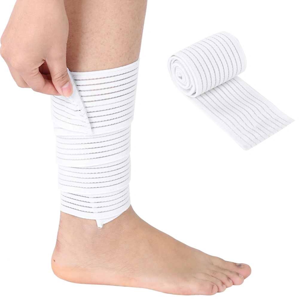 Sports Elastic Band Lifting Compression Leg Support Knee Strap Band Brace White