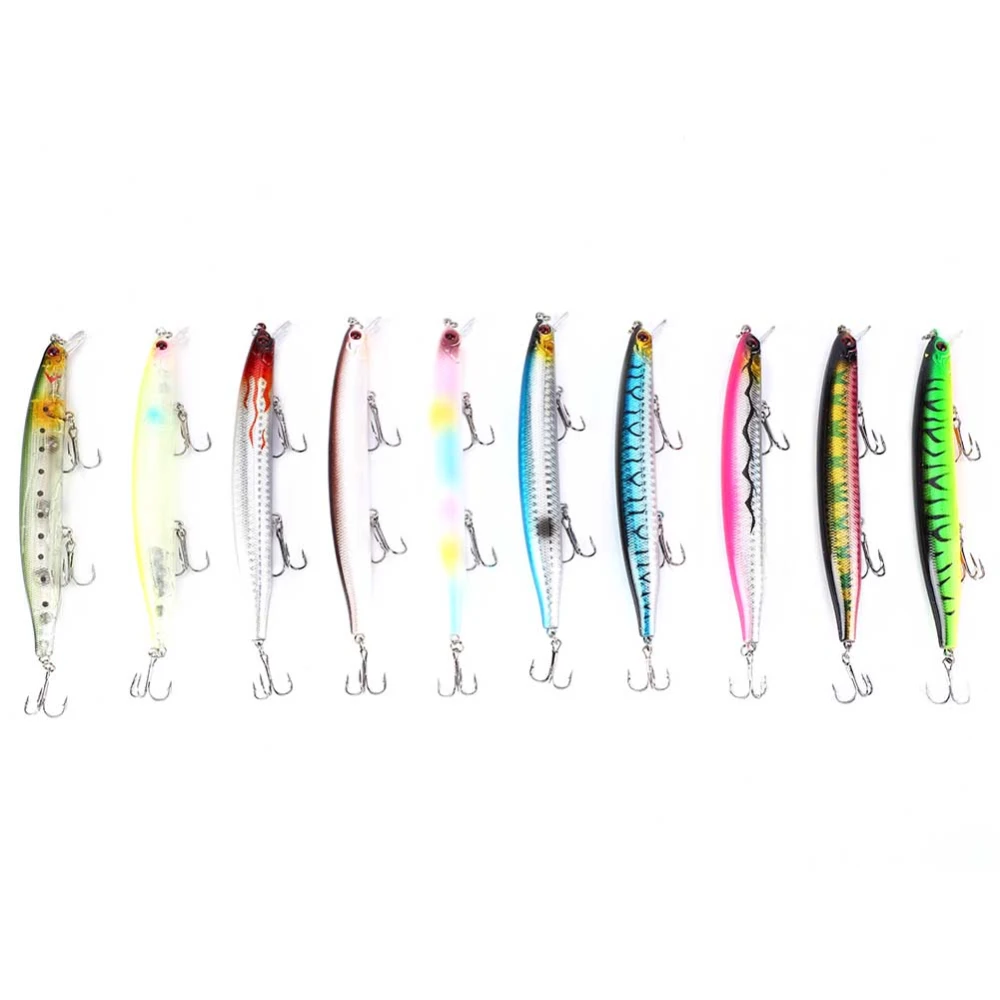 HENG JIA Mini size Fish Shape Lure Bait with Hooks Fishing Tackle Tools 10pcs SET