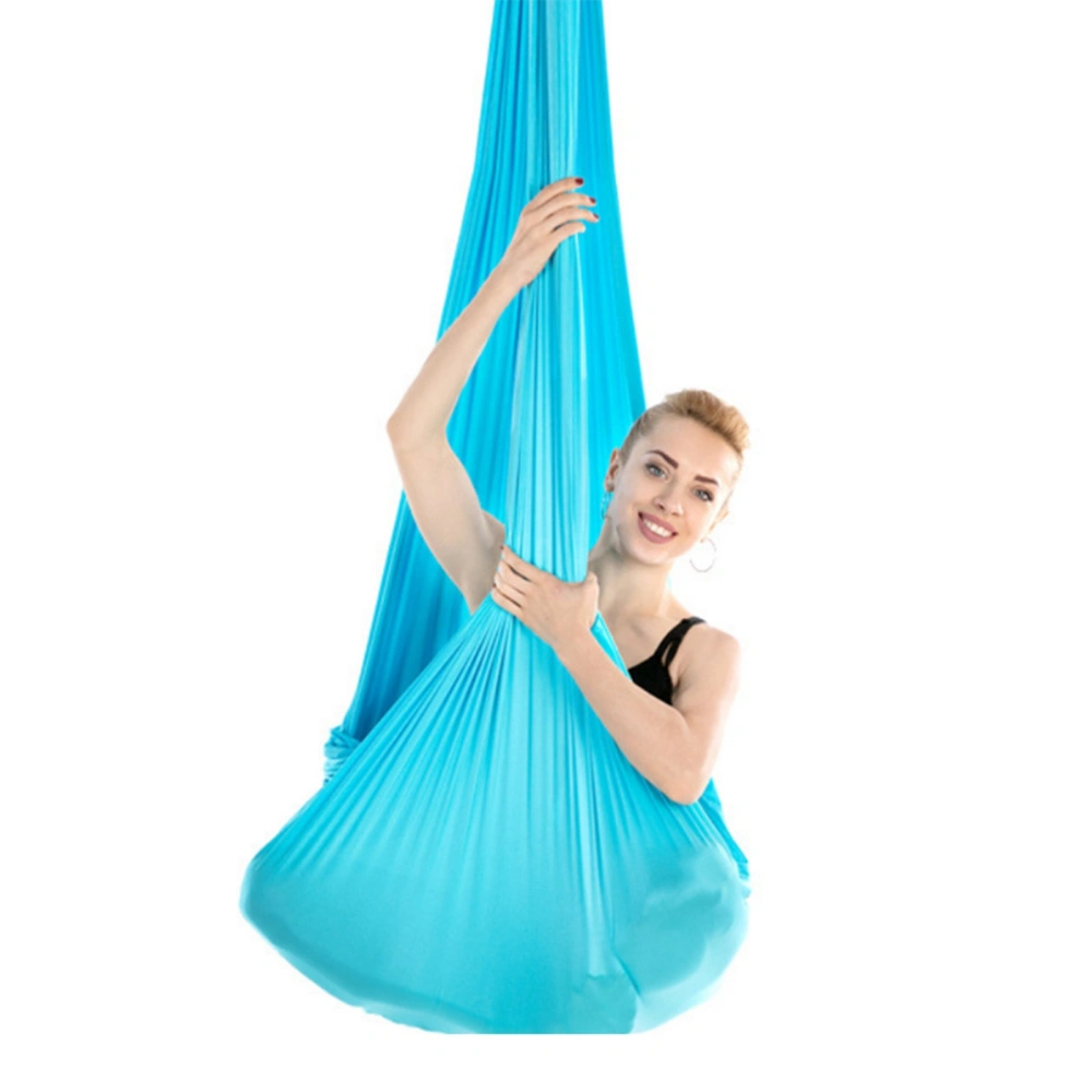 2.8x1m/9.2x3.3ft Durable Elastic Aerial Yoga Hammock Swing Fitness Training Accessory Sky Blue