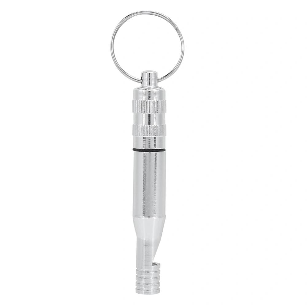 Outdoor Survival Aluminum Alloy Whistle Camping Hiking Emergency Lifesaving Tool (Silver)