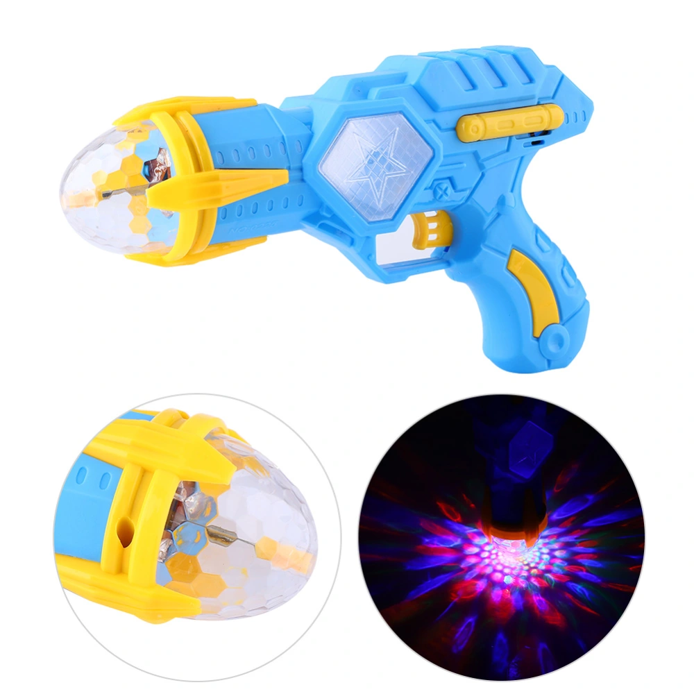 Electric Space Snowflake Sound Light Rotating Projection Music Gun for Children Blue