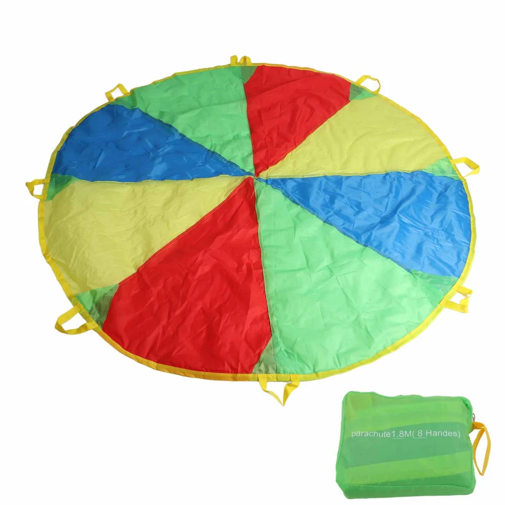 1.8m Jump Sack Rainbow Umbrella Kids Play Parachute Sport Activity Game Accessory