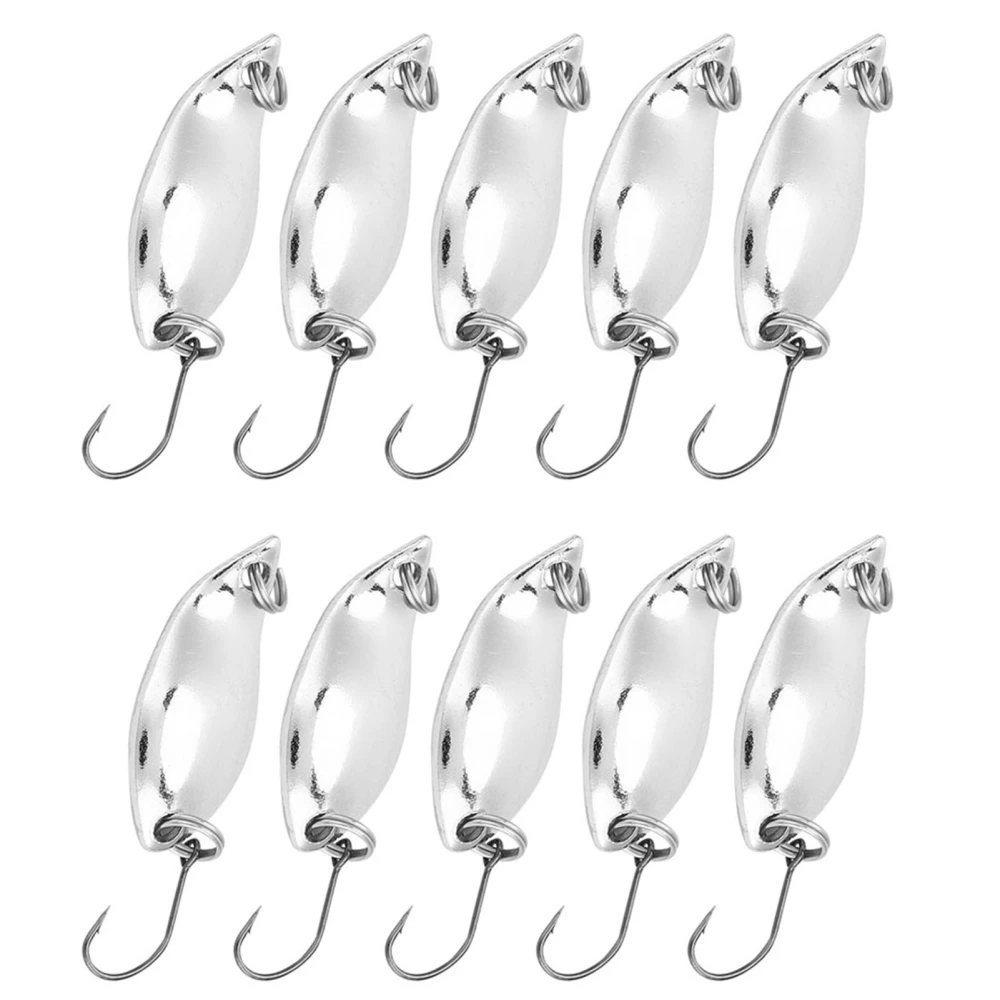 10pcs lot Fishing Lures Wobbler Baits SpoOn style Artificial Metal Baits Hook (Silver, 5g)