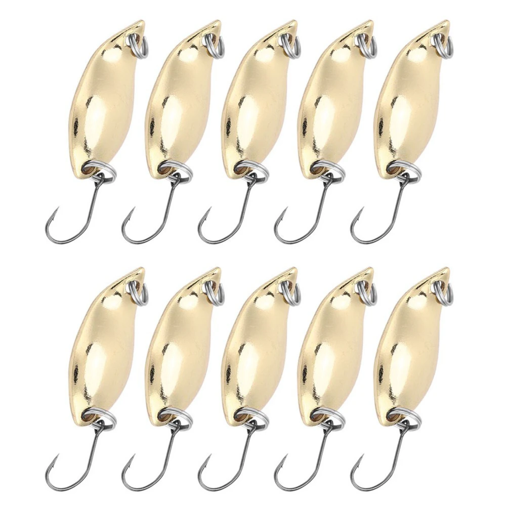 10pcs lot Fishing Lures Wobbler Baits SpoOn style Artificial Metal Baits Hook (Gold, 5g)