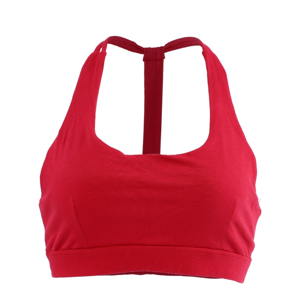 Red Cotton Breathable Comfortable Sports Bra Underwear for Woman(XL)